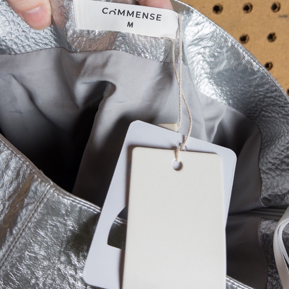 Commense Metallic Silver Faux Leather Mini Skirt Size Medium NWT Party Clubwear - Picture 5 of 5